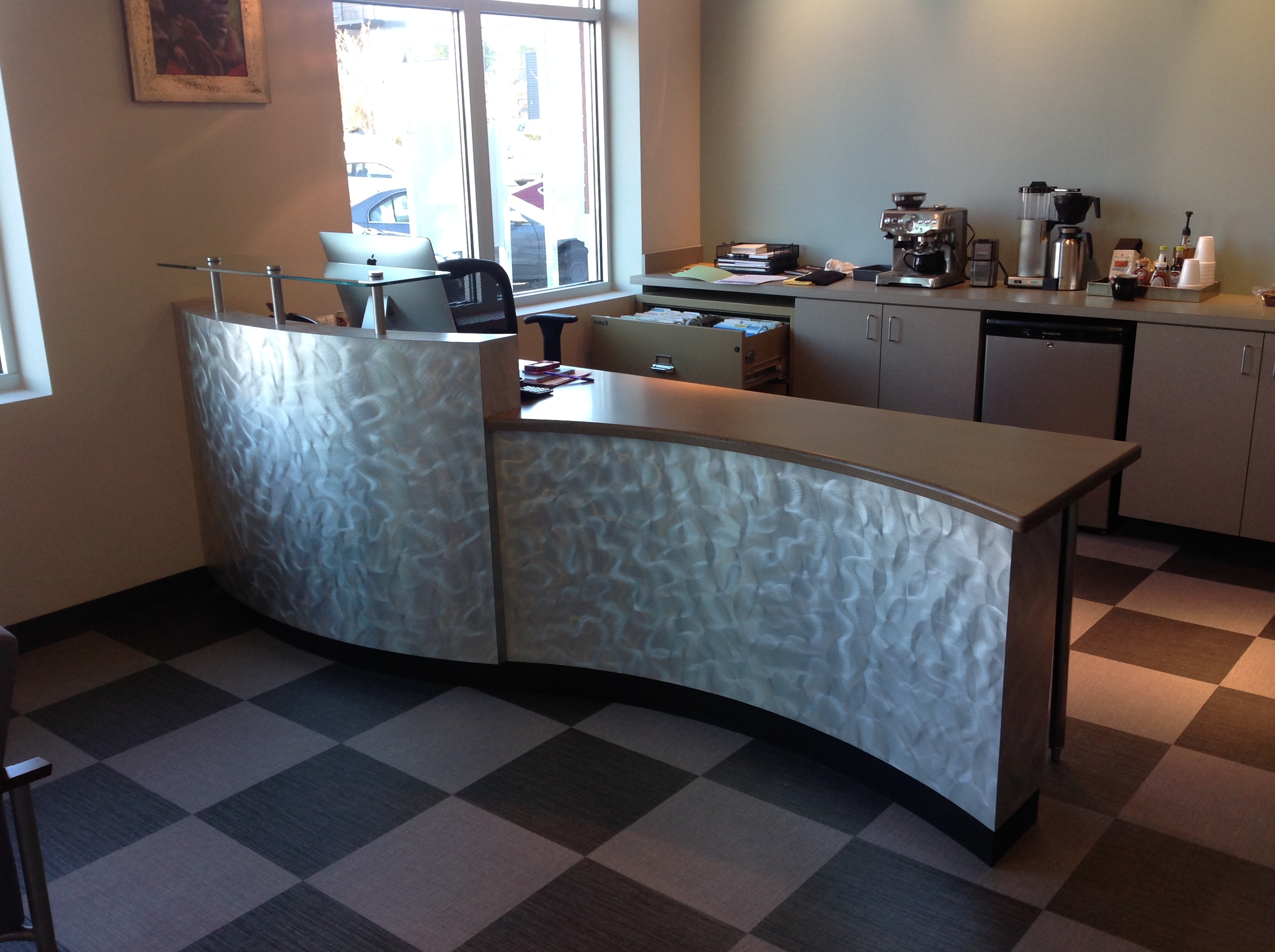 Custom reception desk casework, AR Byrd Company
