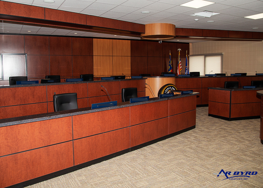 Courtroom commercial upfit with custom millwork, AR Byrd Company