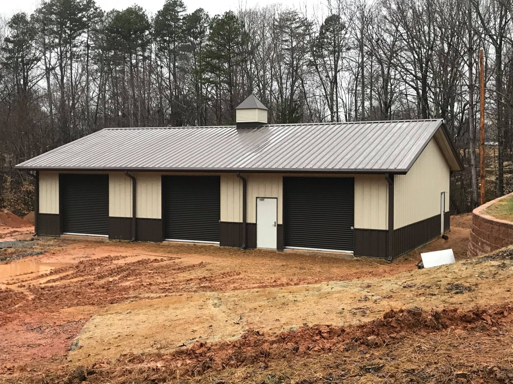 Steel building under construction